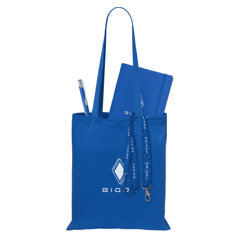 Logo Branded Mini Merch Gift Bags in Blue with a design from Total Merchandise