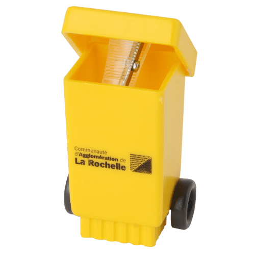 Inside the Recycled Wheelie Bin Pencil Sharpener from Total Merchandise