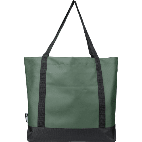 Personalisable rPET Polyester Tote Bag in Green printed with your logo from Total Merchandise