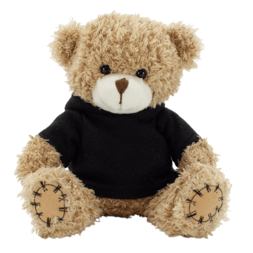18cm Paw Teddy Bear with Hoodie in Mocha/Black