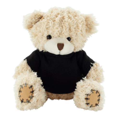 18cm Paw Teddy Bear with Hoodie in Cappuccino/Black
