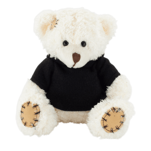 18cm Paw Teddy Bear with Hoodie in Latte/Black