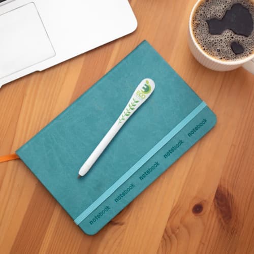 Customisable Ecoscribe Quill in White printed with your company logo from Total Merchandise