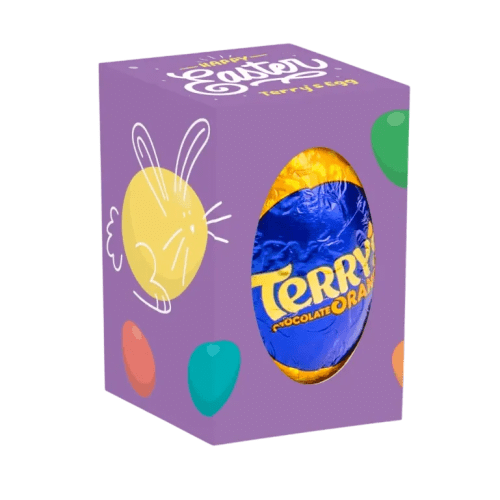 Promotional Mini Egg Box - Terry's Chocolate Orange Egg in White branded with your company logo