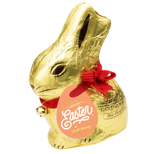 Custom Printed Lindt Bunny with Eco Tag in White printed with your logo from Total Merchandise