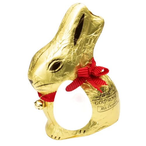Personalised Lindt Bunny with Eco Tag in White printed with your logo from Total Merchandise