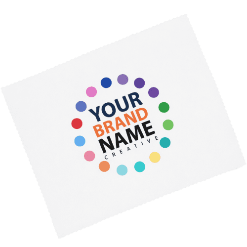 Customisable Express Microfibre Lens Cloth in White branded with your logo from Total Merchandise