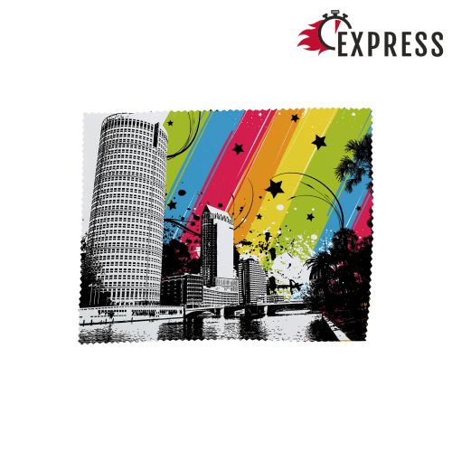 Promotional Express Microfibre Lens Cloth in White branded with your logo from Total Merchandise