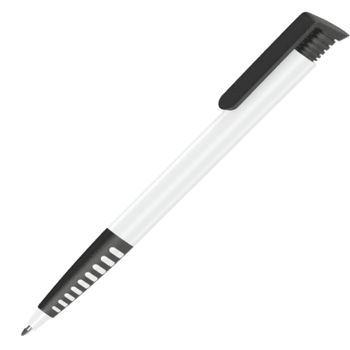 Logo Branded Albion Grip GRS Recycled Ballpen in Black branded with your logo from Total Merchandise