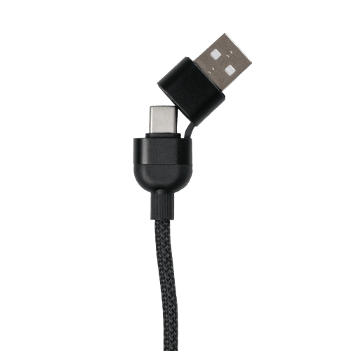 Logo branded NOVA 100W 4-in-1 Fast Charge Cable in Black from Total Merchandise