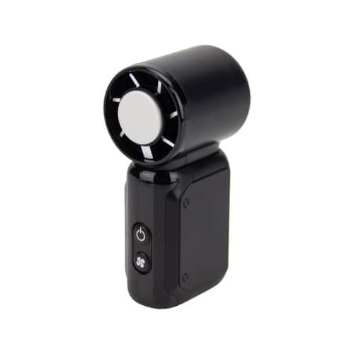 Branded Mini Cooling Ice Fan in Black with a design from Total Merchandise
