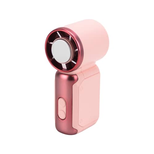 Logo branded Mini Cooling Ice Fan in Pink with a design from Total Merchandise