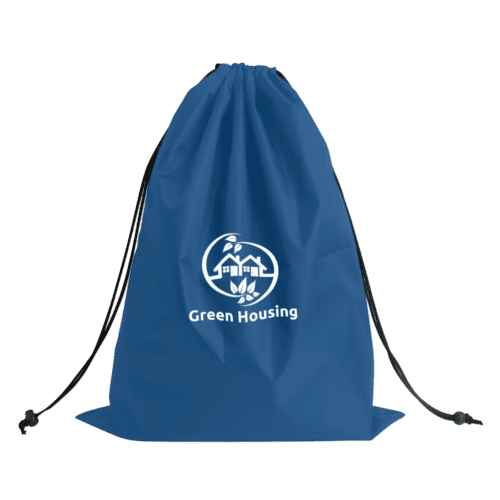Promotional Travel Drawstring Bag in Blue branded with your company logo from Total Merchandise