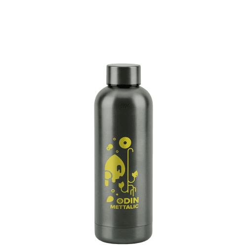 Promotional 550ml Recycled Stainless Steel Bottle in Gunmetal with a design from Total Merchandise