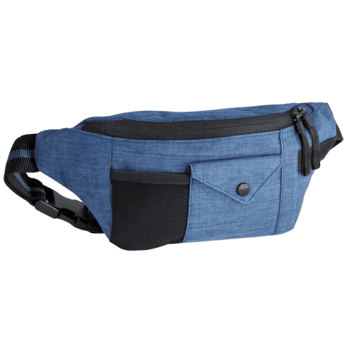 Promotional Polyester Waist Bag in Blue printed with your logo from Total Merchandise