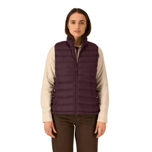 Custom Stanley/Stella Womens Climber 2.0 Body Warmer in Red Brown from Total Merchandise