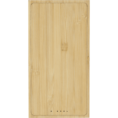 Logo Branded Bamboo Solar Power Bank in Brown branded with your logo from Total Merchandise