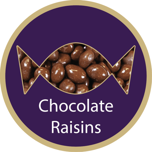 Screw Top Sweet Pots filled with Chocolate Raisins