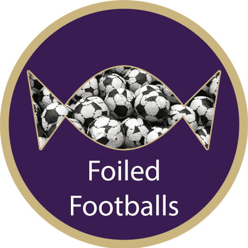 Screw Top Sweet Pots filled with Foiled Footballs