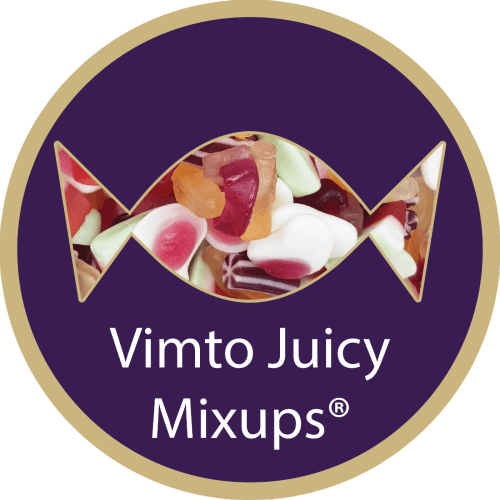 Screw Top Sweet Pots filled with Vimto Juicy Mixups