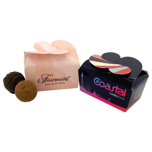 Custom Branded Butterfly Truffle Box in White printed with your logo from Total Merchandise