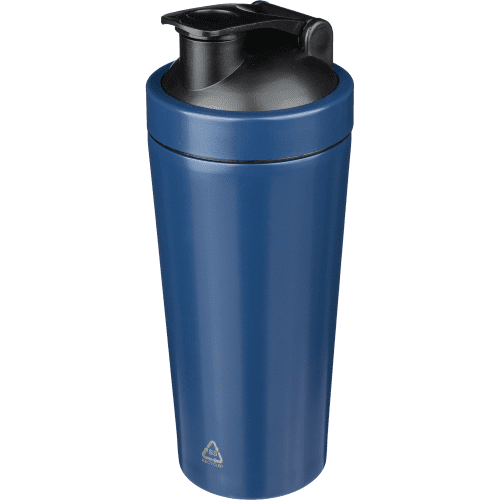 Branded Recycled Stainless Steel Single-Walled Shaker Bottle in Cobalt Blue from Total Merchandise
