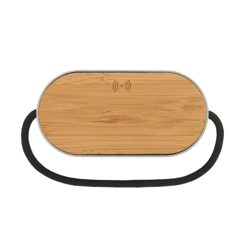 Printed Guetta Wireless Charging Speaker in Dark Grey branded with your logo from Total Merchandise