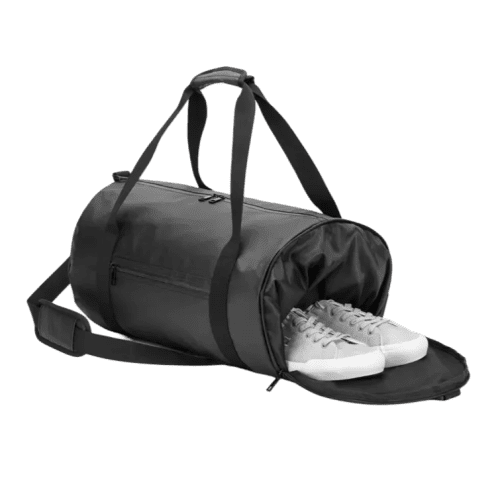 Promotional Osasco Sports Bag in Black printed with your company logo from Total Merchandise