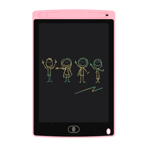 Personalised LCD Writing Drawing Tablet in Pink branded with your logo from Total Merchandise