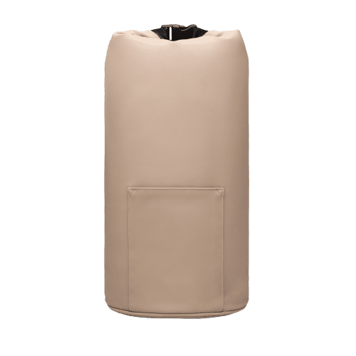 Printed VINGA Baltimore Roll-Top Cooler Bags in Greige branded with your logo from Total Merchandise