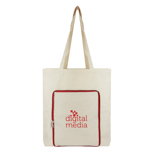 Customisable 8oz Farrington Cotton Shopper in Red branded with your logo from Total Merchandise