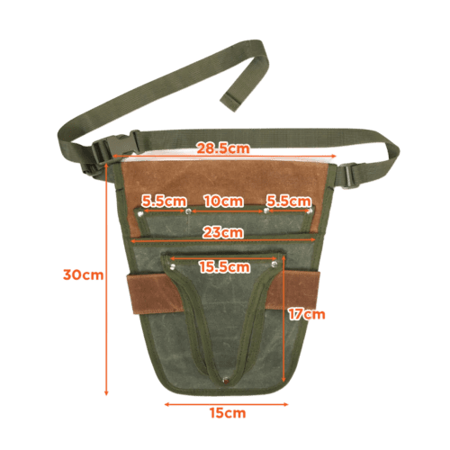 Customised Garden Tool Waist Pouch in Green/Brown branded with your logo from Total Merchandise