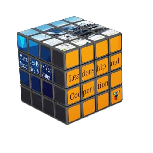 Promotional 4x4 Rubik's Cube in Black with a design from Total Merchandise