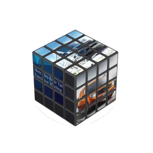 Promotional 4x4 Rubik's Cube in Black with a full colour design from Total Merchandise