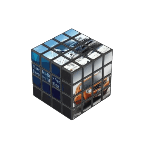 Promotional 4x4 Rubik's Cube in Black with a full colour design from Total Merchandise