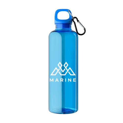 Customised rPET Carabiner Clip Screw-Top Water Bottle in Royal Blue from Total Merchandise