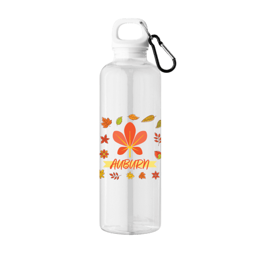 Custom Branded rPET Carabiner Clip Screw-Top Water Bottle in Clear from Total Merchandise