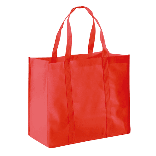 Custom Non-Woven Shopper Bag in Red with a design from Total Merchandise