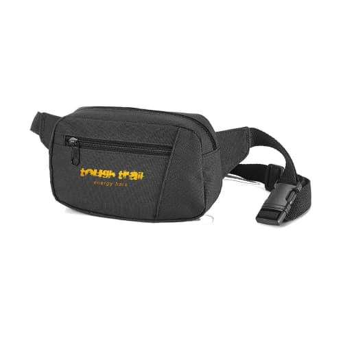 Branded Lagos Waist Bag in Black with a design from Total Merchandise