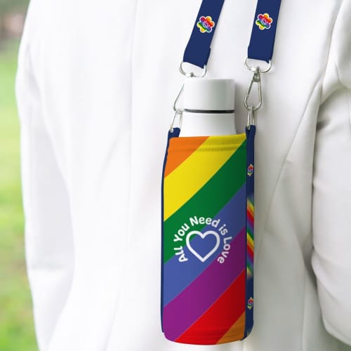 Logo Branded Bottle Sleeve with rPET Strap customised with your logo from Total Merchandise