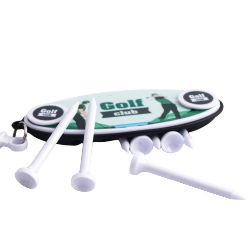 Promotional Golf Tee Set in Black/White printd with your company logo from Total Merchandise