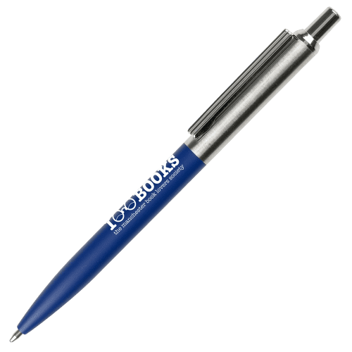 Customised Memo Recycled Ballpen in Navy Blue printed with your logo from Total Merchandise