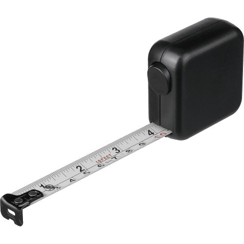 Promotional 3M Plastic Tape Measure in Black printed with your company logo from Total Merchandise