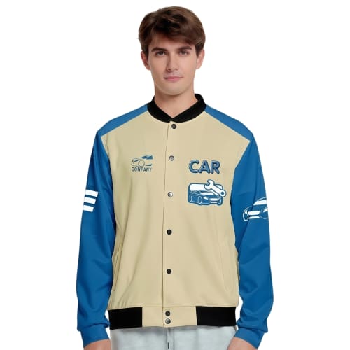 Branded Unisex Polyester Scuba Sublimated Varsity Jacket with a design from Total Merchandise