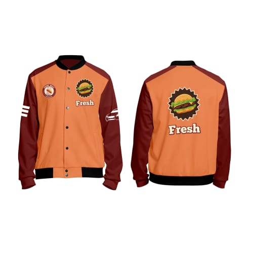Custom Unisex Polyester Scuba Sublimated Varsity Jacket with a design from Total Merchandise
