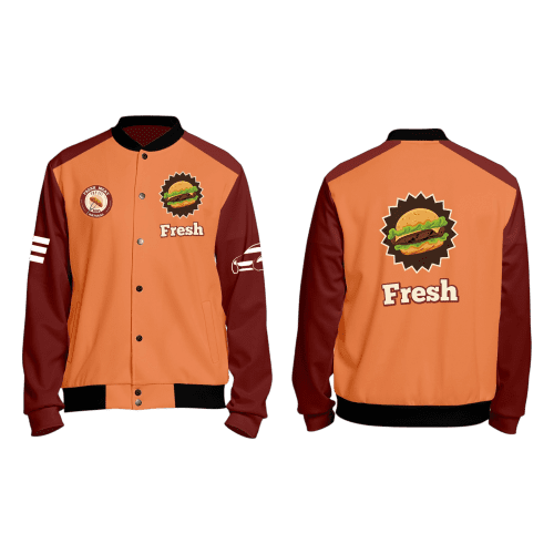 Custom Unisex Polyester Scuba Sublimated Varsity Jacket with a design from Total Merchandise