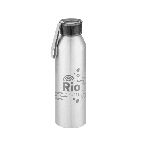 Logo branded Rio Recycled  Metal Bottles in Silver with a design from Total Merchandise