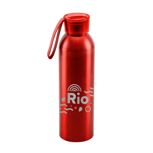 Promotional Rio Recycled Metal Bottles in Red