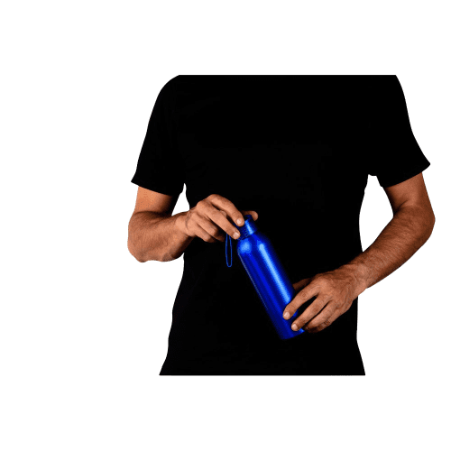 Lifestyle image of the Rio Recycled Metal Bottles from Total Merchandise