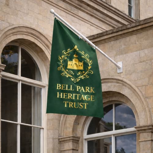 Custom Branded 2.5m Double Sided Angled Wall Flag Kit in White